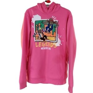 Rebel Minds Print Legends Never Die Pink Hoodie Men's‎ Medium